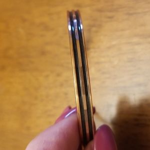 Solid copper and black bangle bracelet